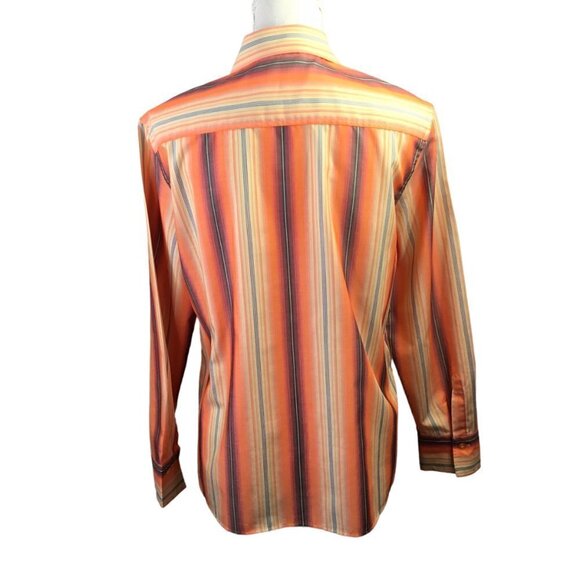 Eterna Excellent Cotton Striped Women's Top Blouse Button Front EUR Size 42 US L - Picture 5 of 10